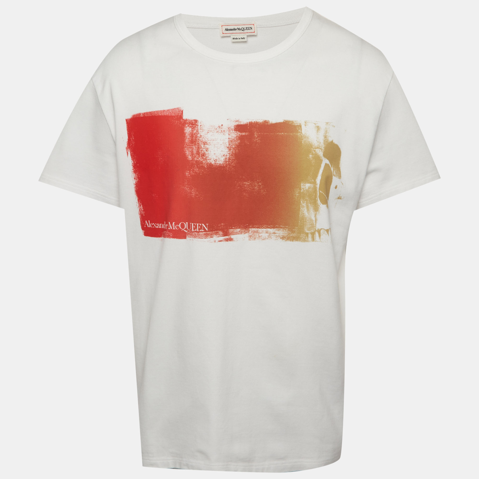 

Alexander McQueen White Print Cotton Crewneck T-Shirts M
