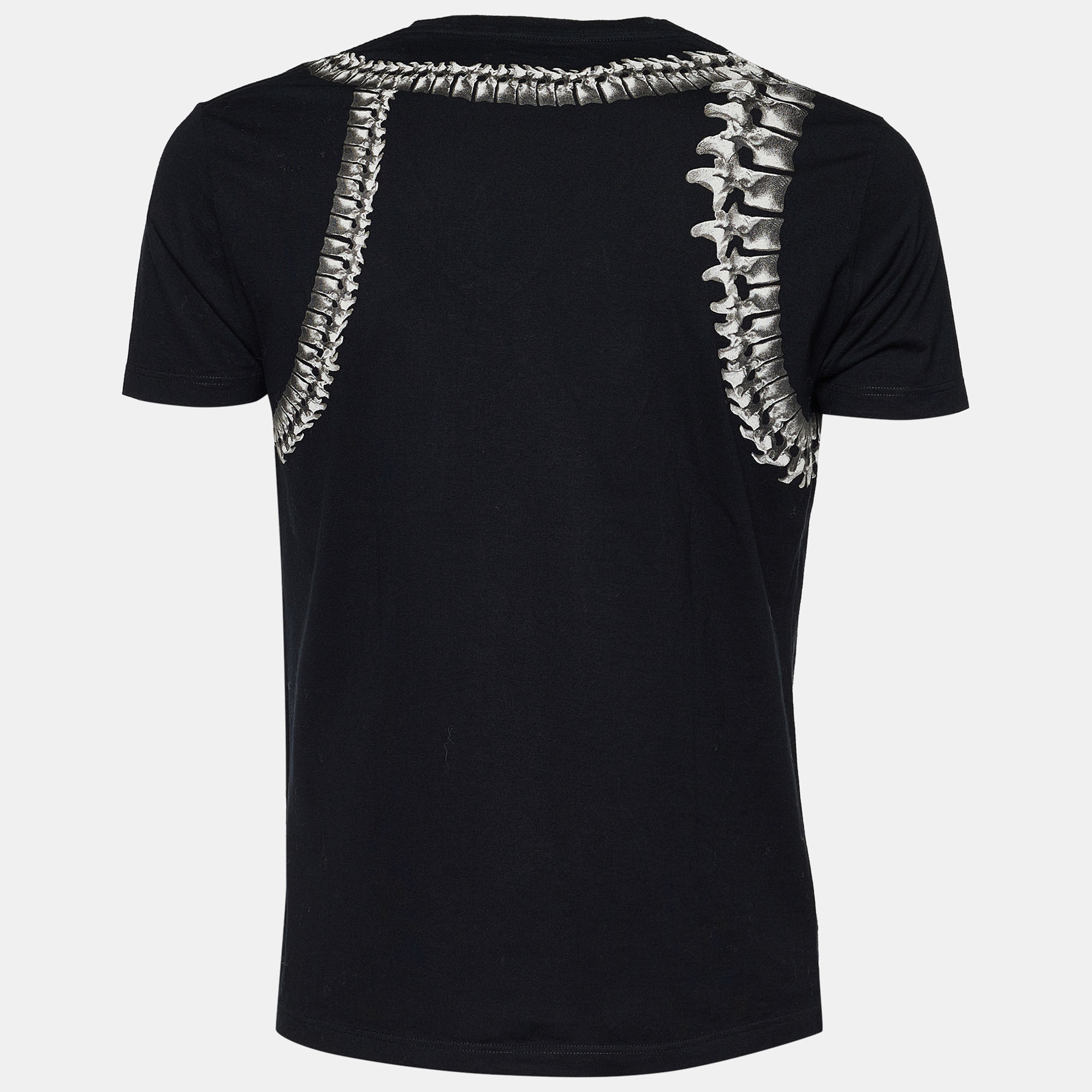 

Alexander McQueen Black Jersey Vertebrae Harness Print T-Shirt