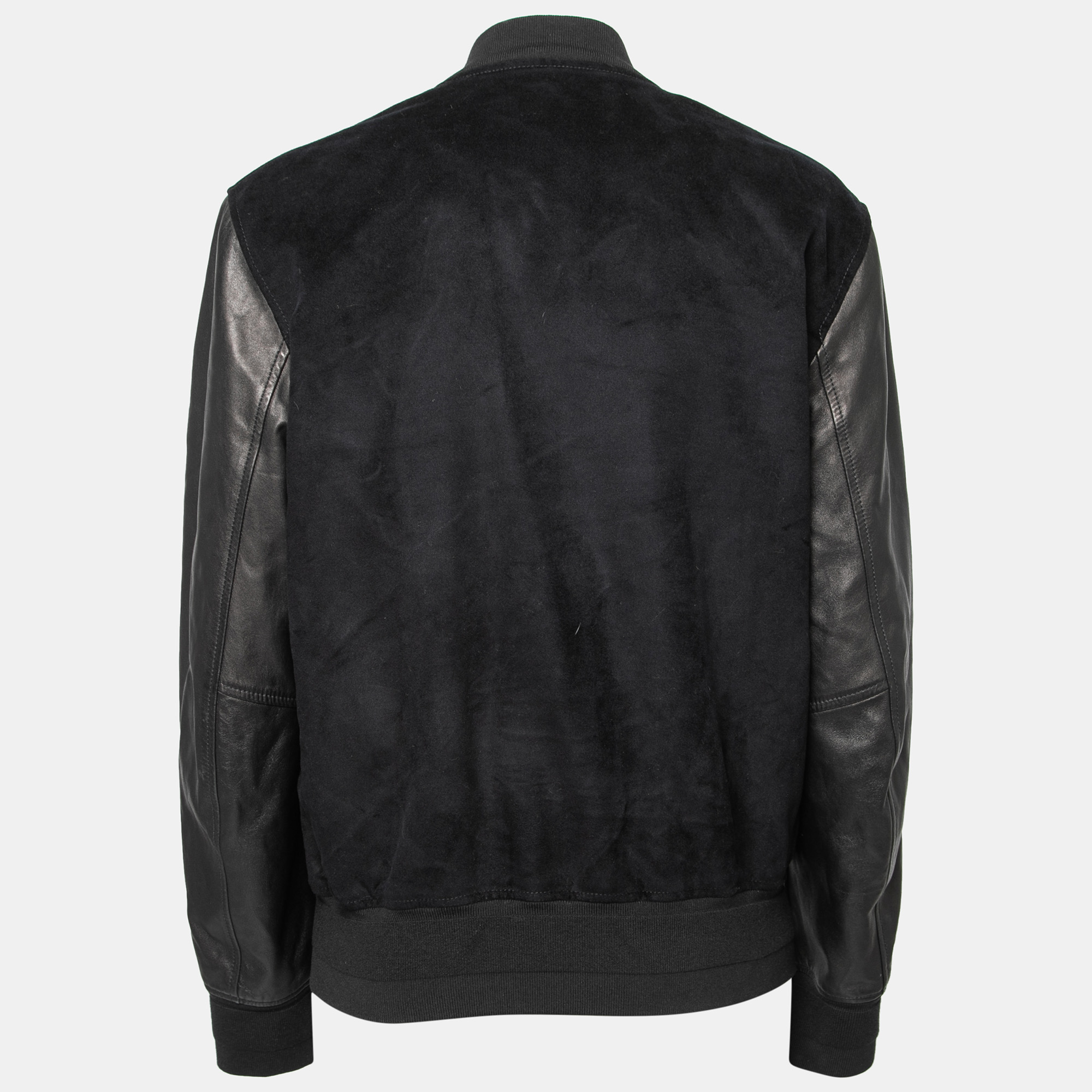 

Alexander McQueen Black Velvet and Leather Skull Embroidered Jacket