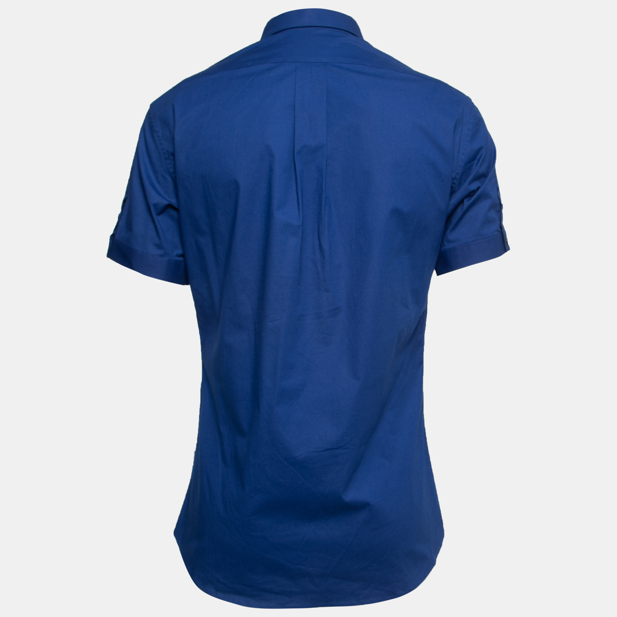 

Alexander McQueen Blue Cotton Short Sleeve Button Down Shirt