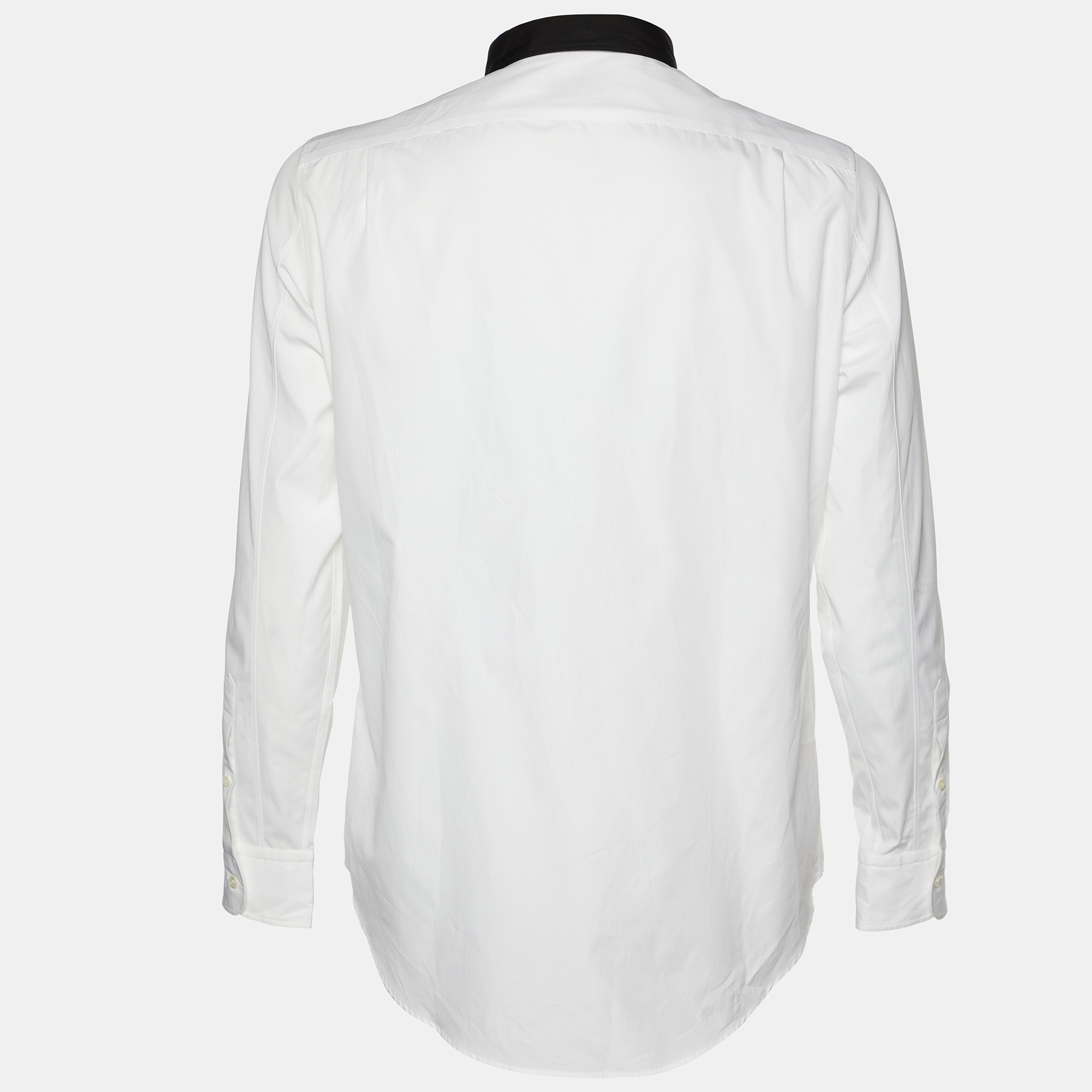 

Alexander McQueen White Cotton Contrast Detail Double Collar & Placket Shirt