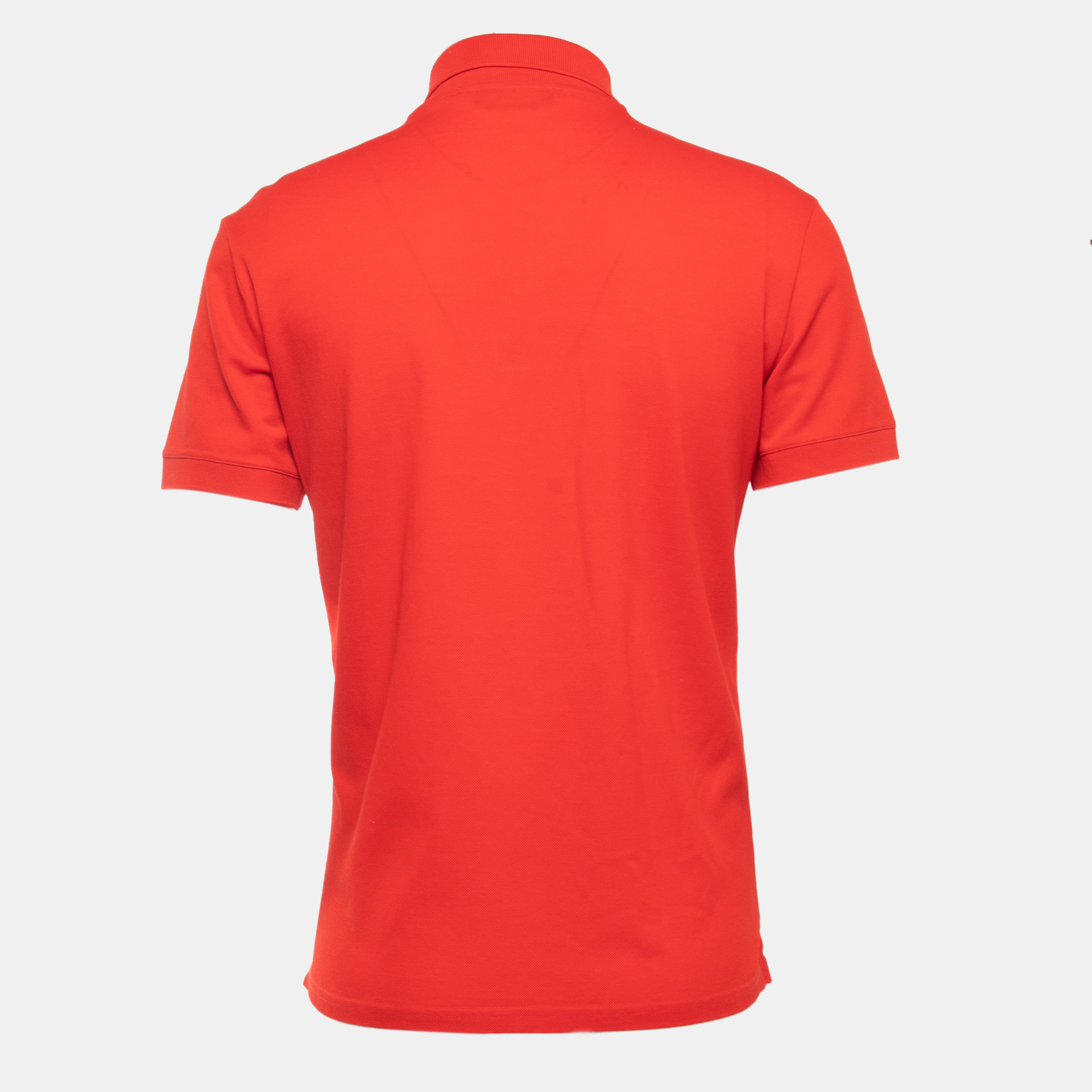 

Alexander McQueen Red Cotton Pique Logo Patch Polo T-Shirt