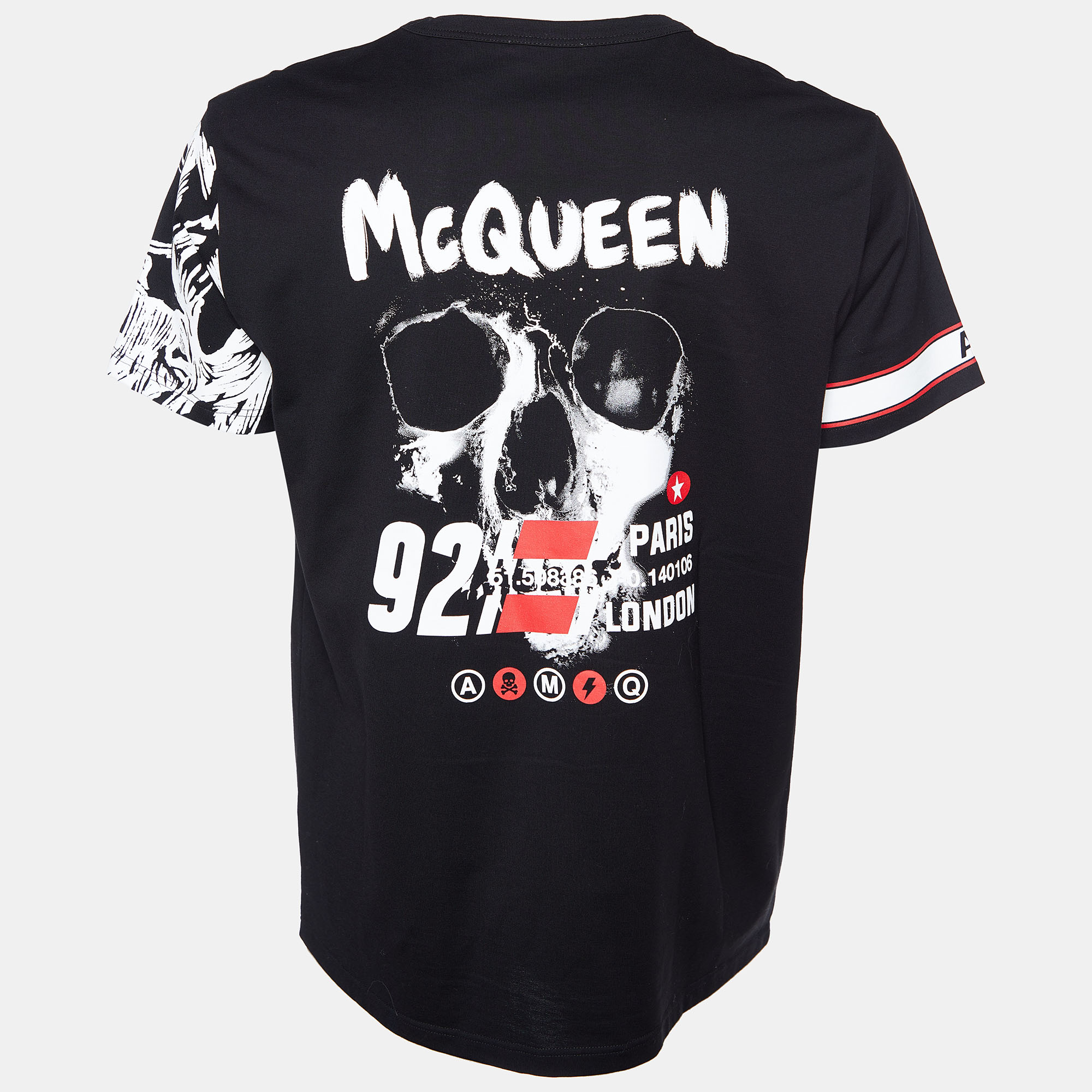 

Alexander McQueen Black Skull Printed Cotton Crewneck T-Shirt