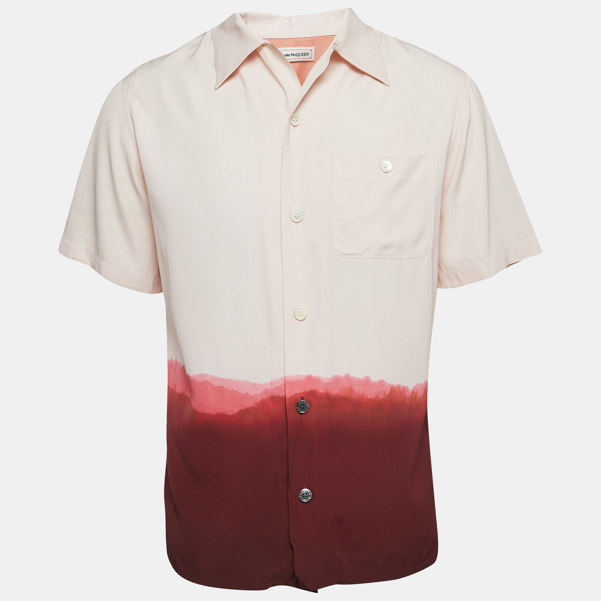 Pre-owned Alexander Mcqueen Pink Tye-dye Print Viscose Short Sleeve Shirt M