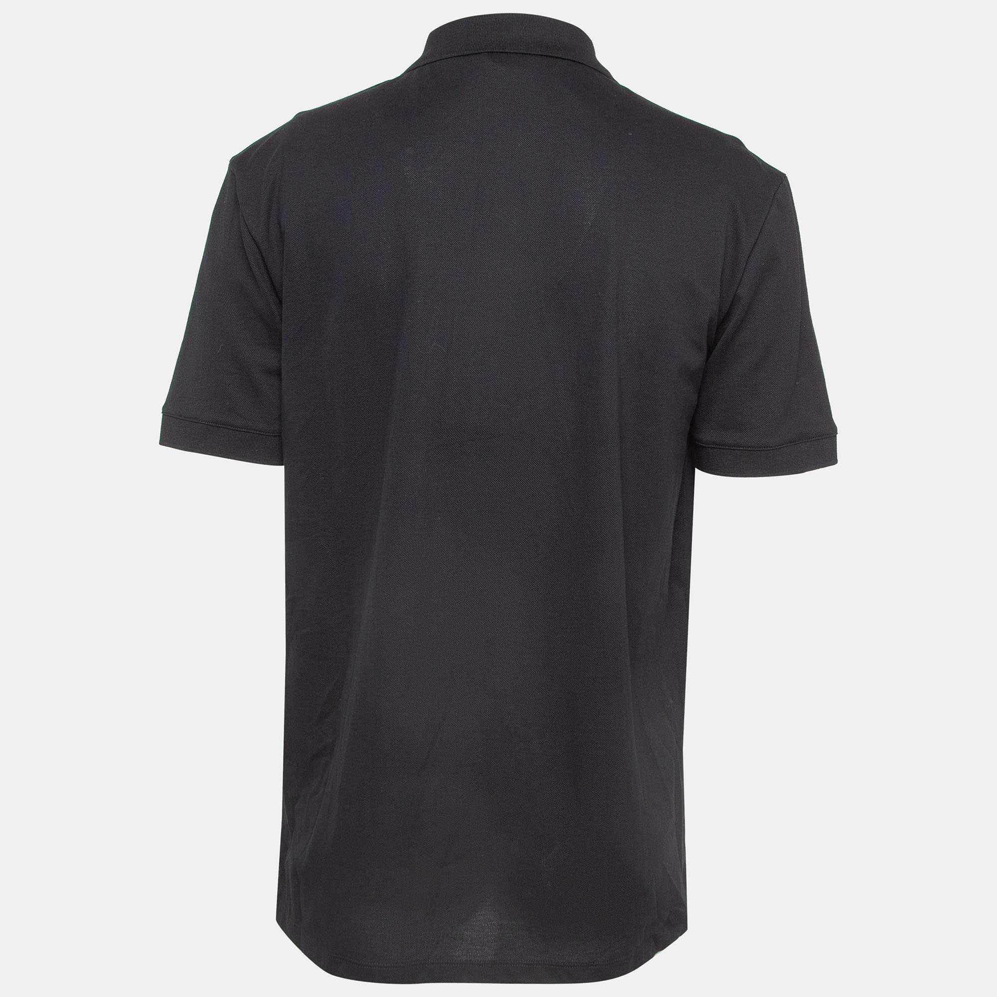 

Alexander McQueen Black Logo Intarsia Pique Cotton Polo T-Shirt