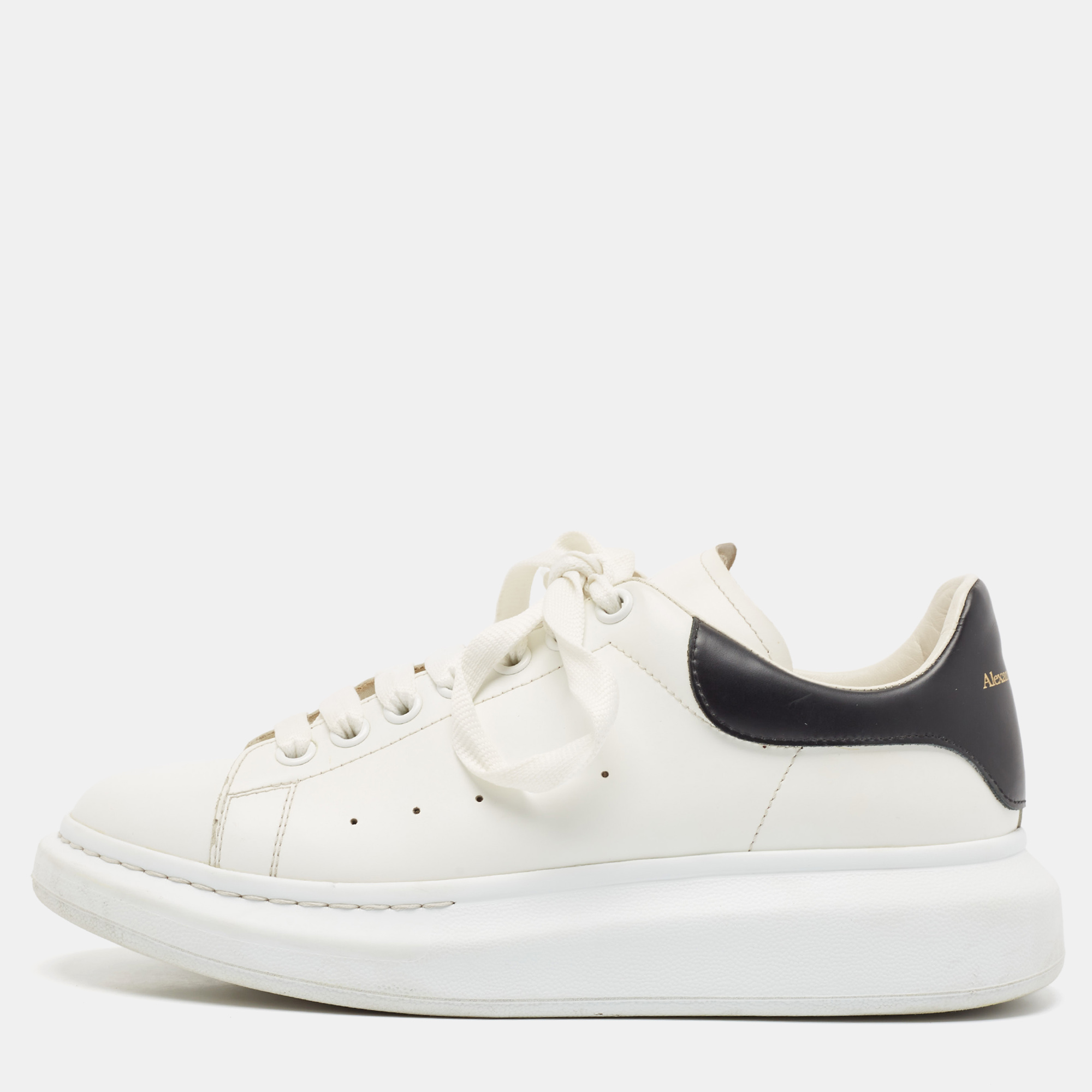 

Alexander McQueen White Leather Oversized Sneakers Size