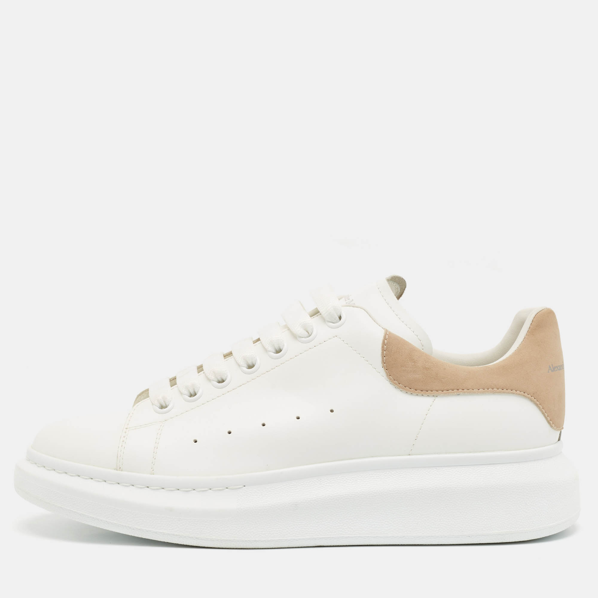 

Alexander McQueen White Leather Larry Sneakers Size