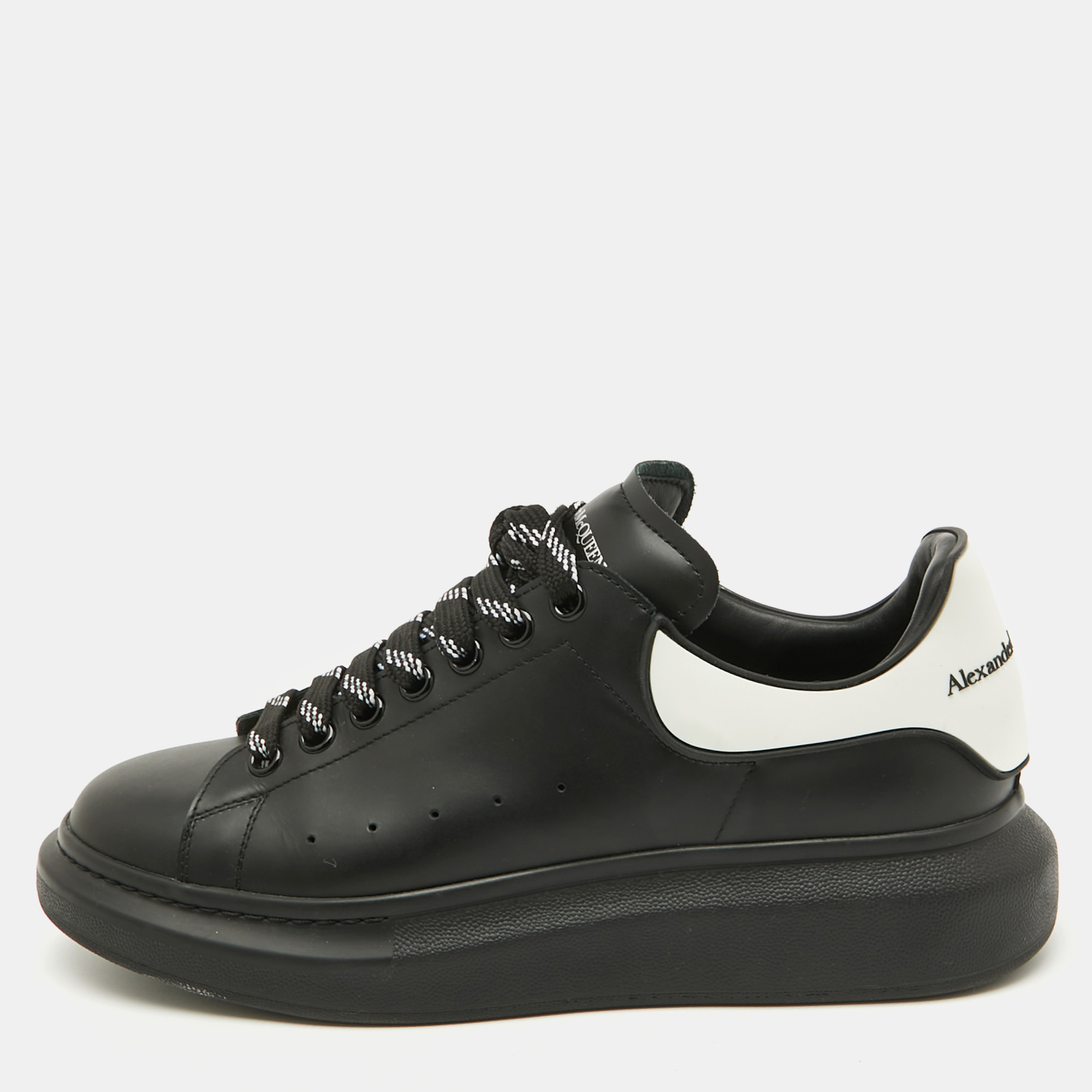 

Alexander Mcqueen Black Leather Oversized Sneakers Size