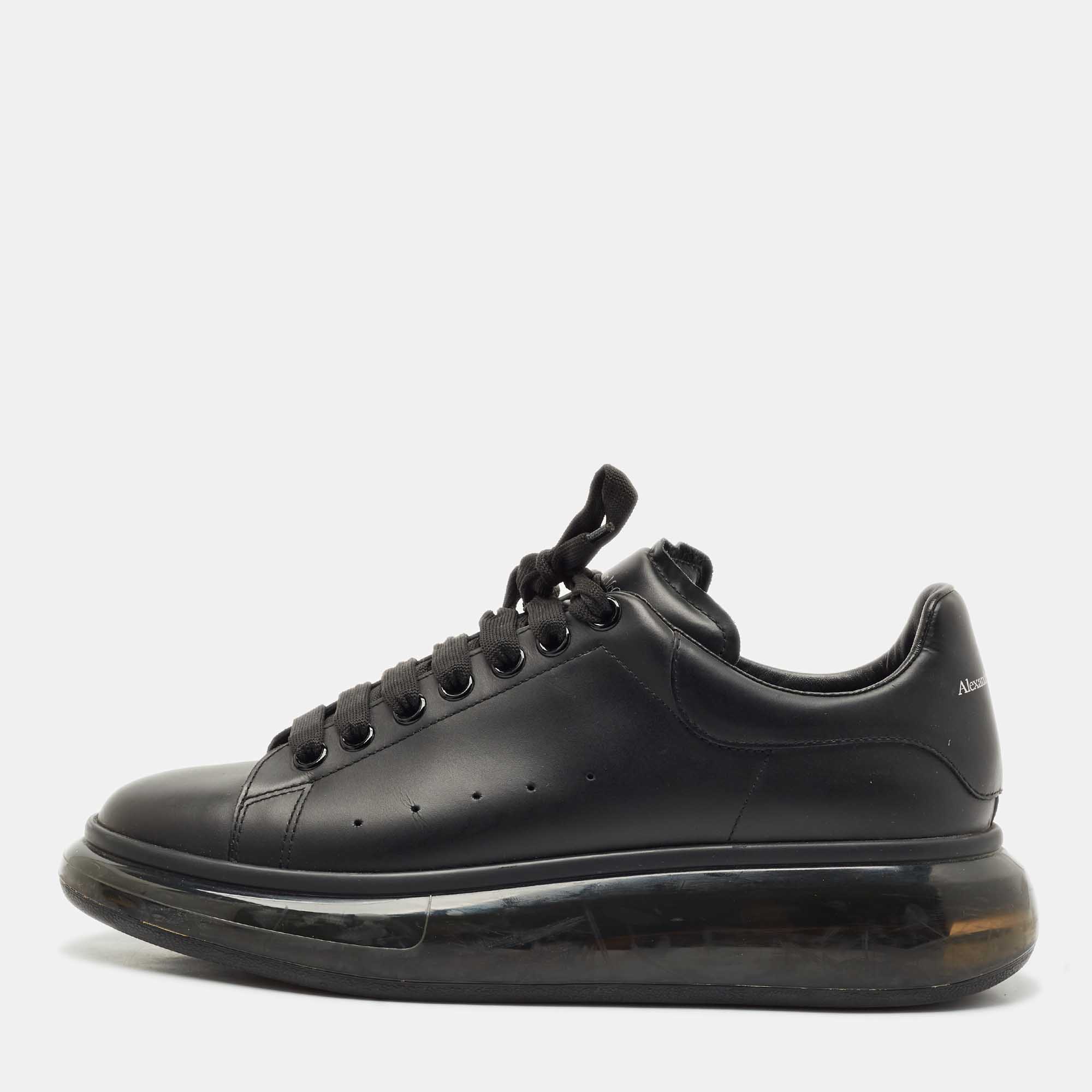 

Alexander McQueen Black Leather Larry Low Top Sneakers Size
