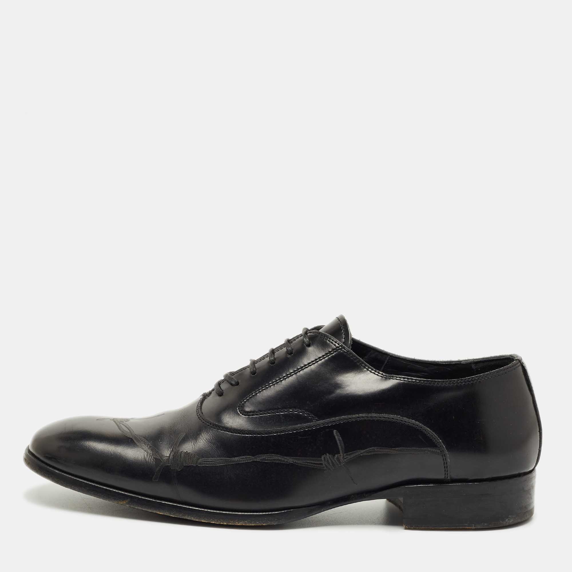 

Alexander McQueen Black Leather Lace Oxford Size 43