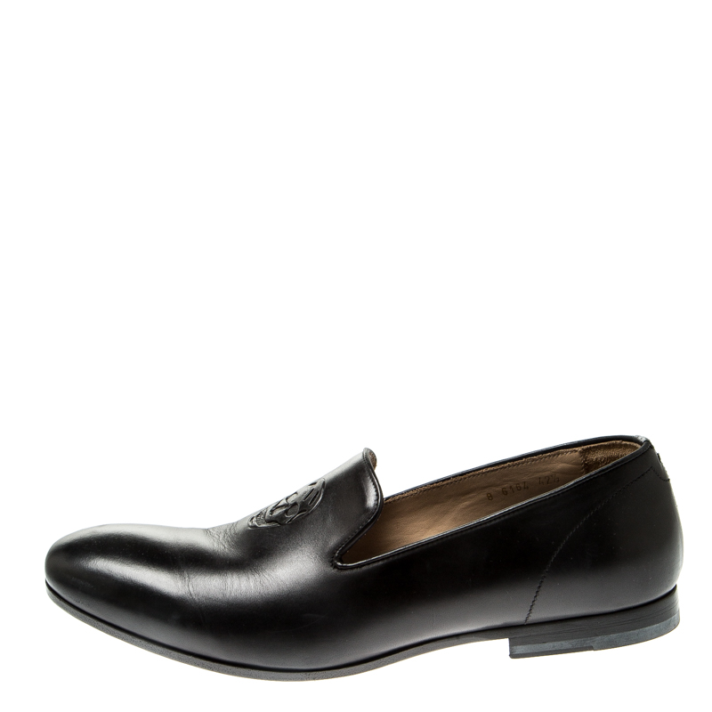 

Alexander Mcqueen Black Leather Skull Detail Loafers Size