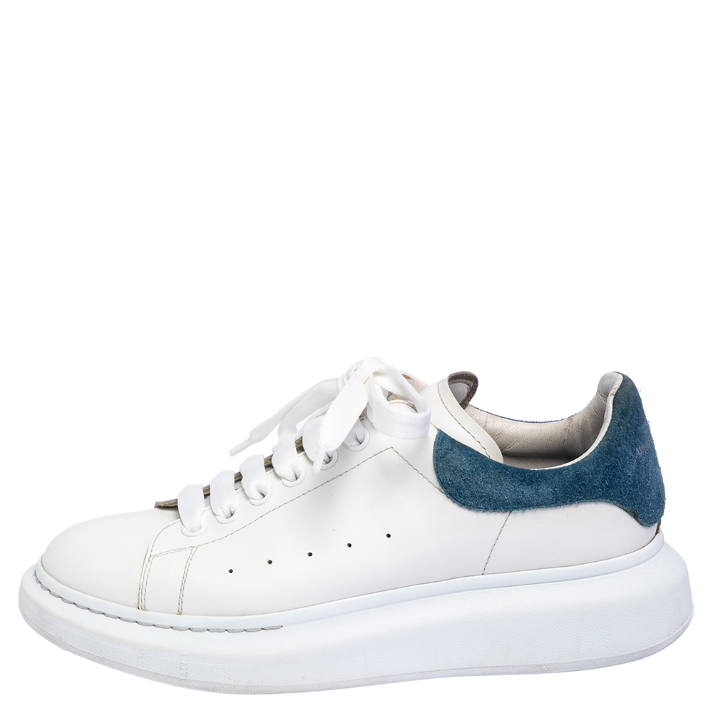 

Alexander McQueen White Suede And Leather Exaggerated Sneakers Size