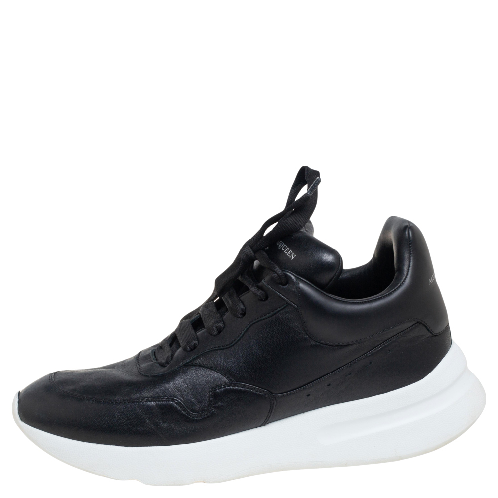 

Alexander McQueen Black Leather Larry Oversized Sneakers Size
