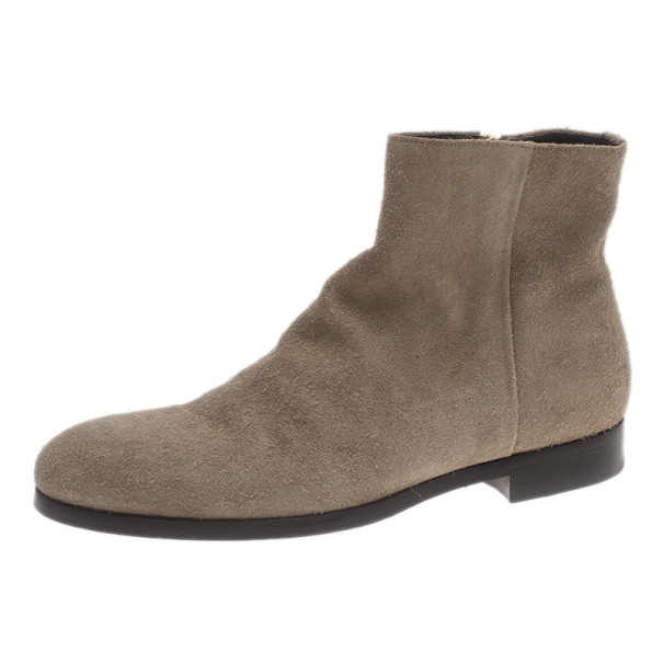 Pre Owned Alexander McQueen Beige Suede Chelsea Ankle Boots Size 44