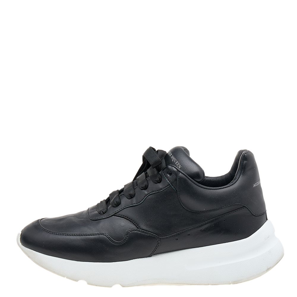 

Alexander McQueen Black Leather Larry Oversized Sneakers Size