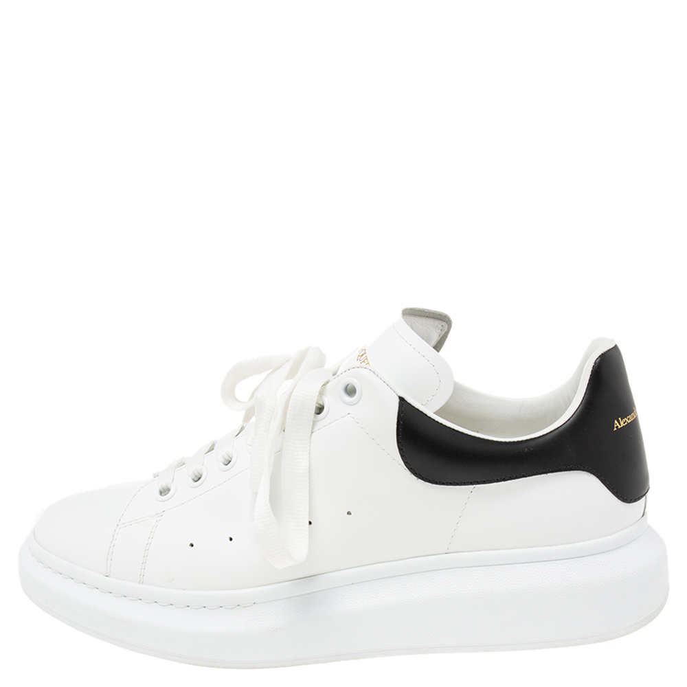 

Alexander McQueen White Leather Oversized Low Top Sneakers Size