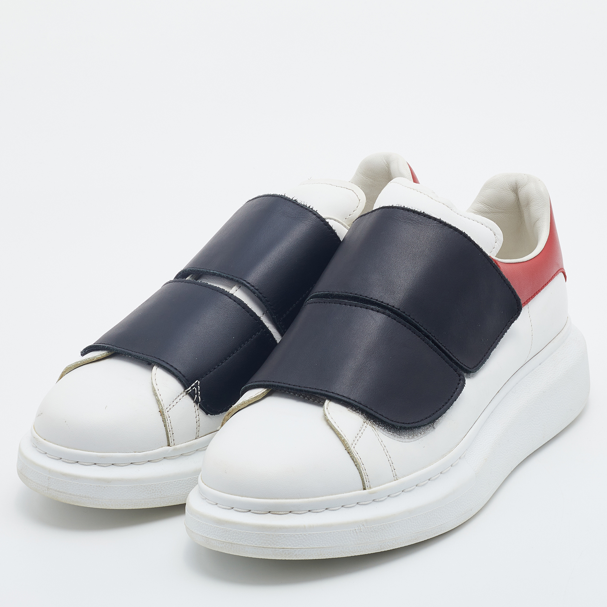 

Alexander McQueen Multicolor Leather Oversized Velcro Strap Sneakers Size