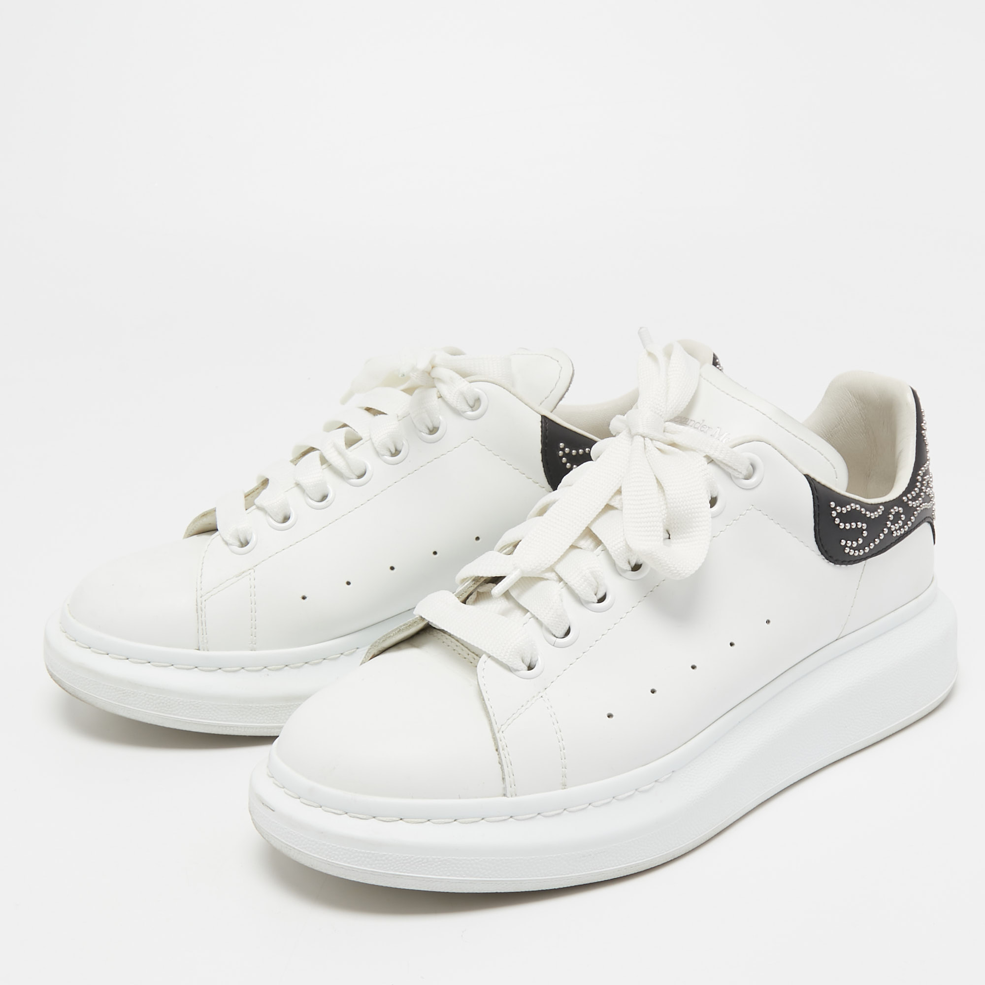 

Alexander McQueen White Leather Oversized Sneakers Size