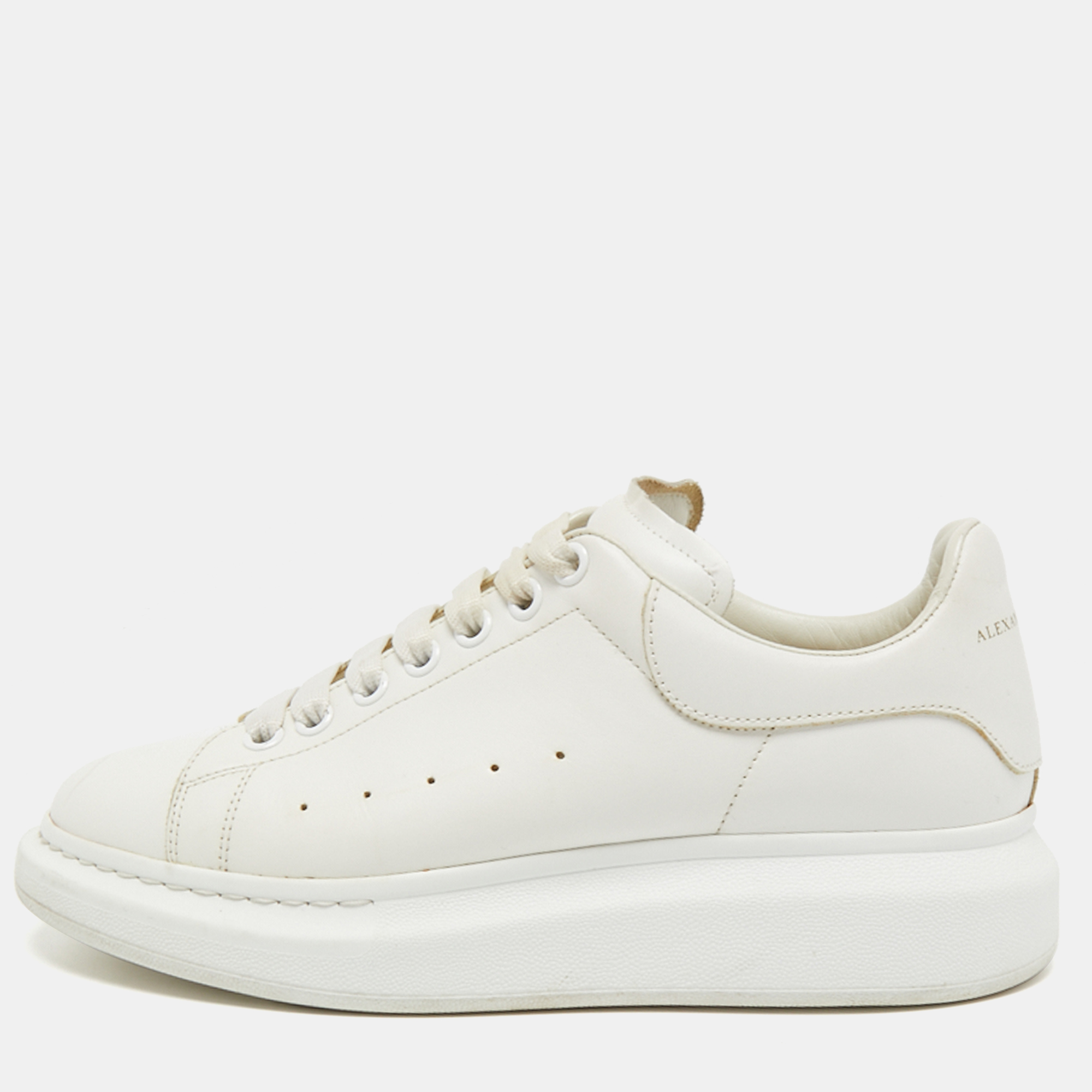 Pre-owned Alexander Mcqueen White Leather Oversized Sneakers Size 41