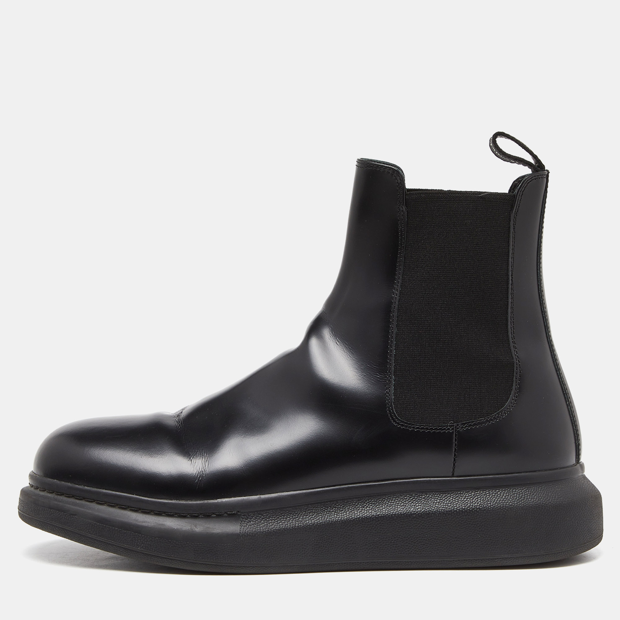

Alexander Mcqueen Black Leather Ankle Boots Size