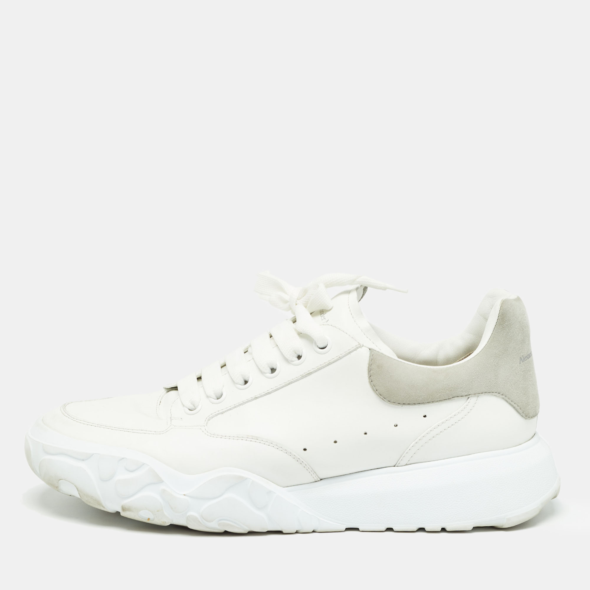 

Alexander McQueen White/Grey Suede and Leather Oversized Low Top Sneakers Size