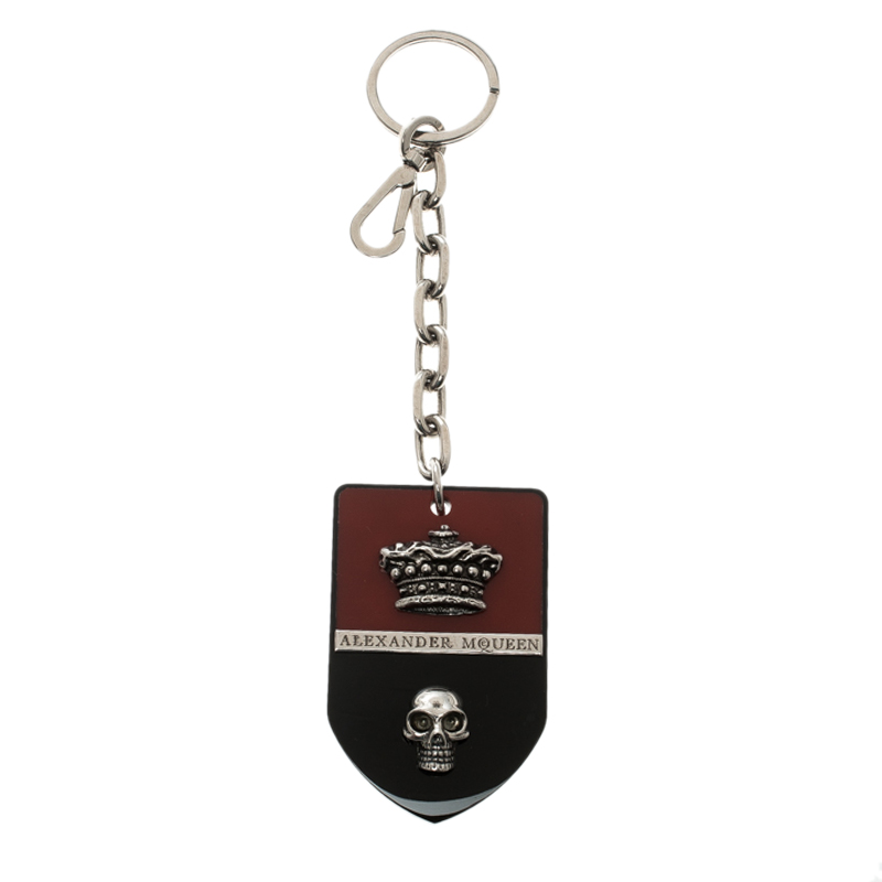 Alexander McQueen Red & Black Resin Badge Key Ring
