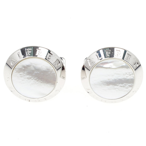 Alfred Dunhill Mother Of Pearl Silver Cufflinks