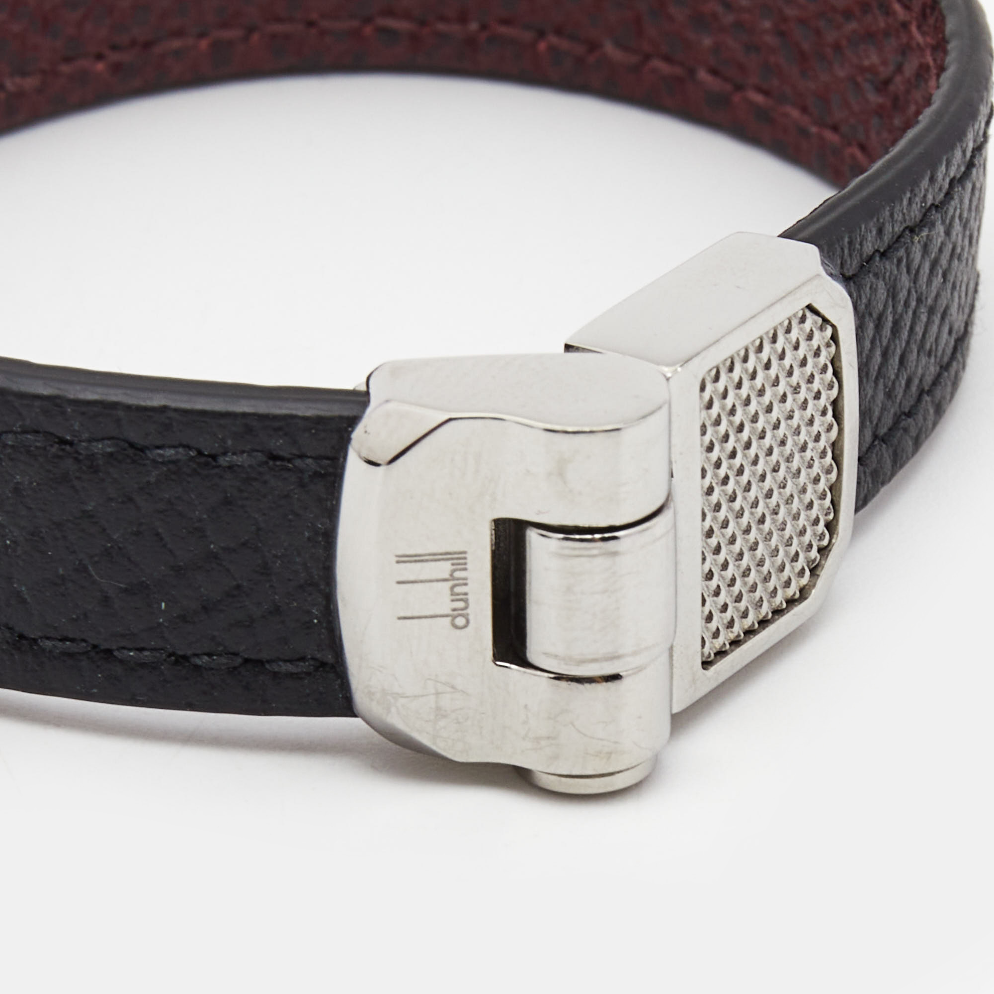 

Dunhill Deco Leather Silver Tone Bracelet