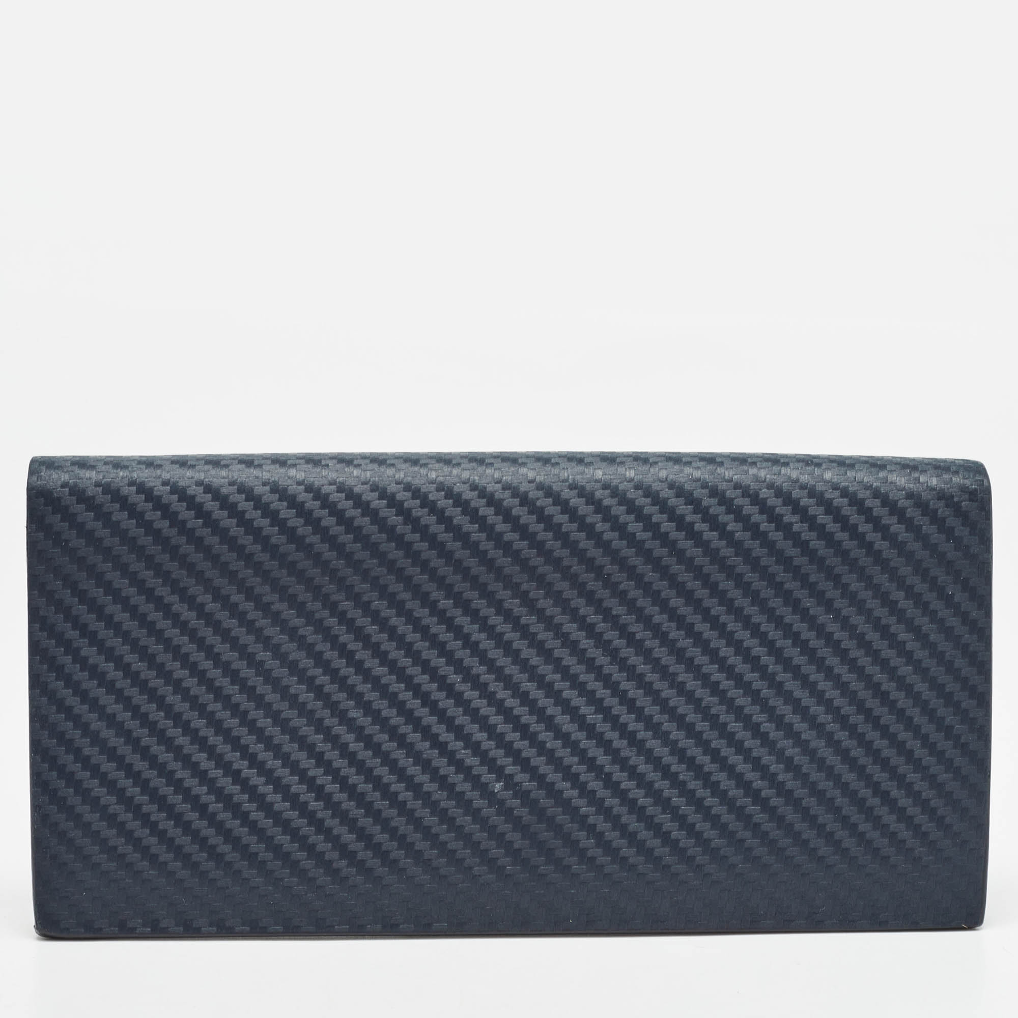 Pre-owned Alfred Dunhill Navy Blue Leather Long Bifold Wallet