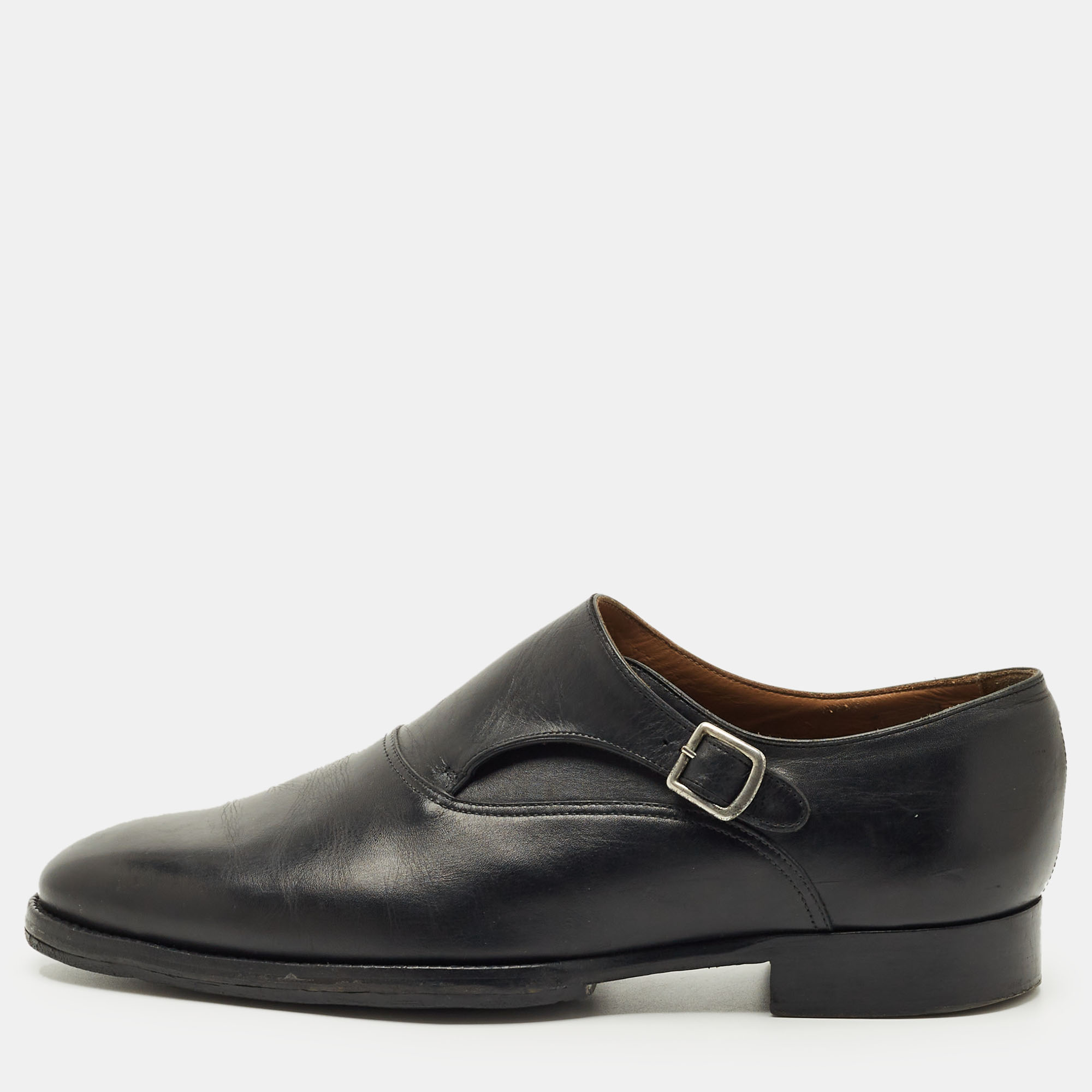 

Alfred Dunhill Black Leather Buckle Oxfords Size 43.5