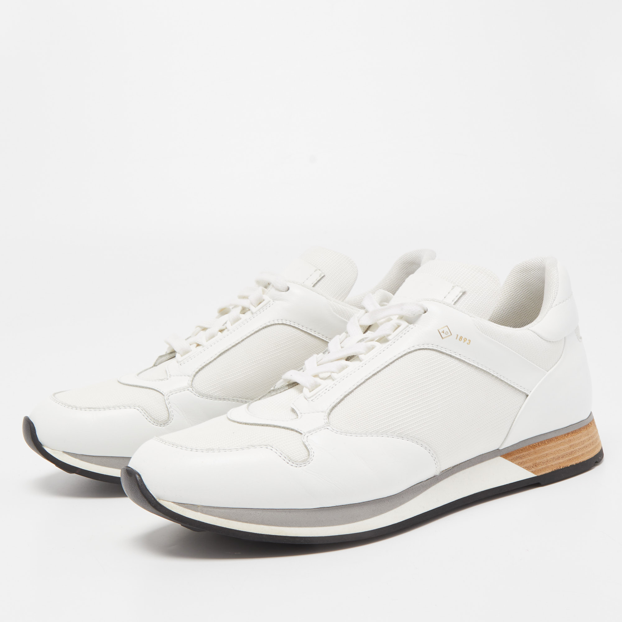 

Dunhill White Mesh and Leather Alfred Low Top Sneakers Size