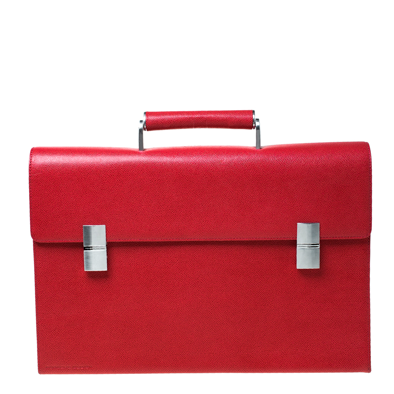 Porsche Red Leather French Classic Briefcase