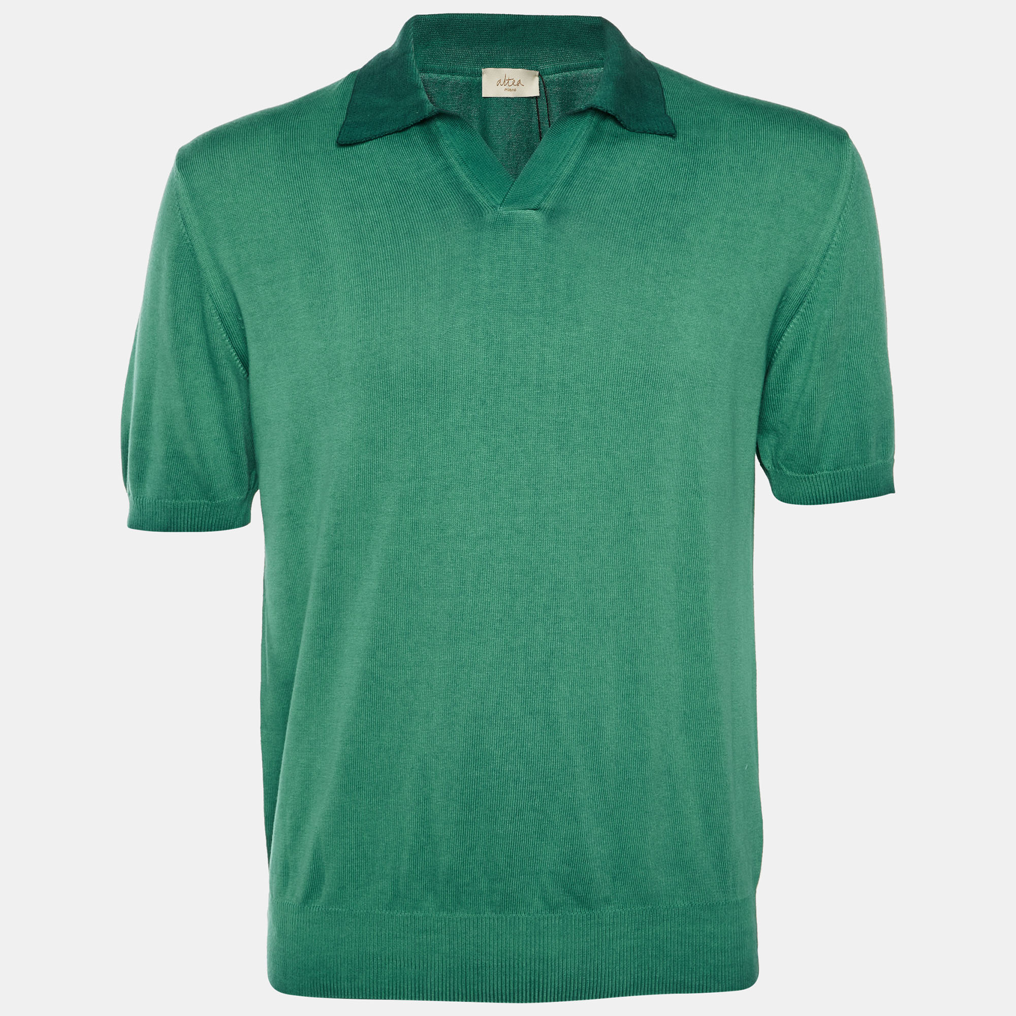 

Altea Green Ombre Cotton Knit Polo T-Shirt L
