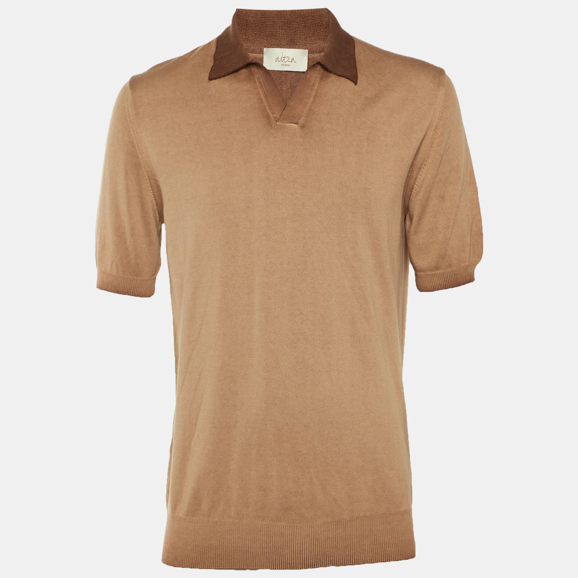 

Altea Brown Two Toned Knit Polo T-Shirt L