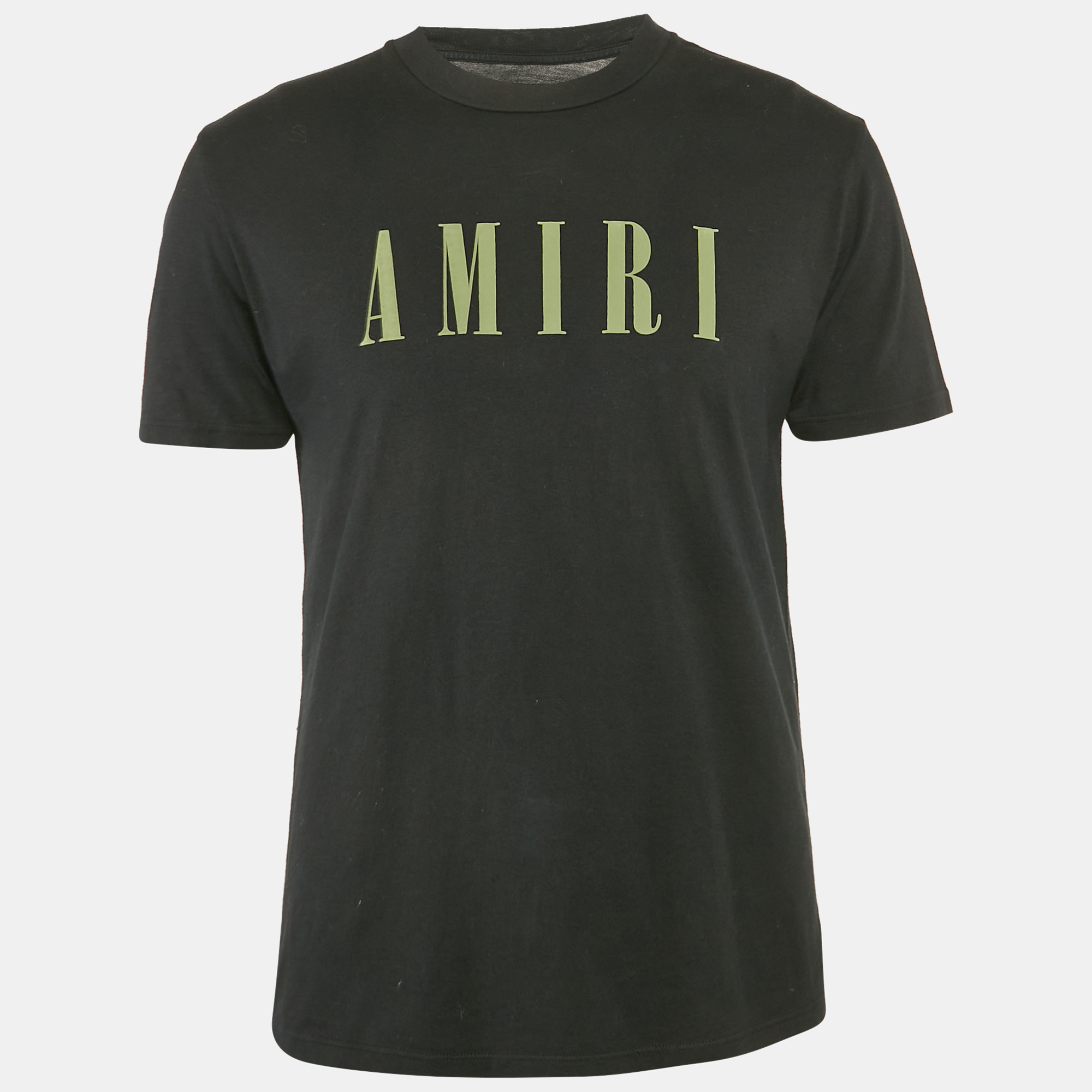 

Amiri Black Logo Print Cotton Knit Crew Neck T-Shirt XS