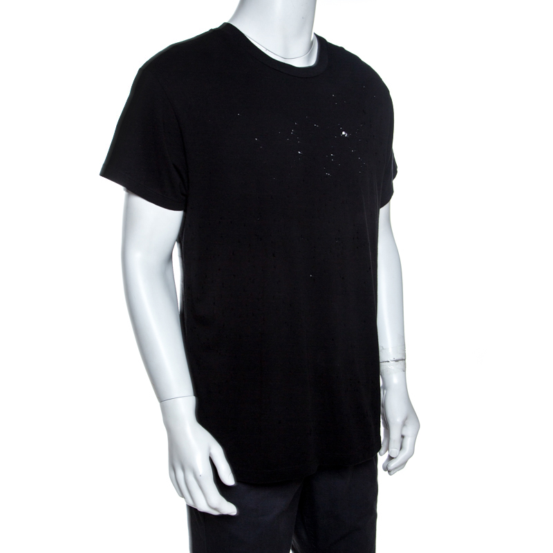 

Amiri Black Cotton Rib Knit Shotgun T-Shirt