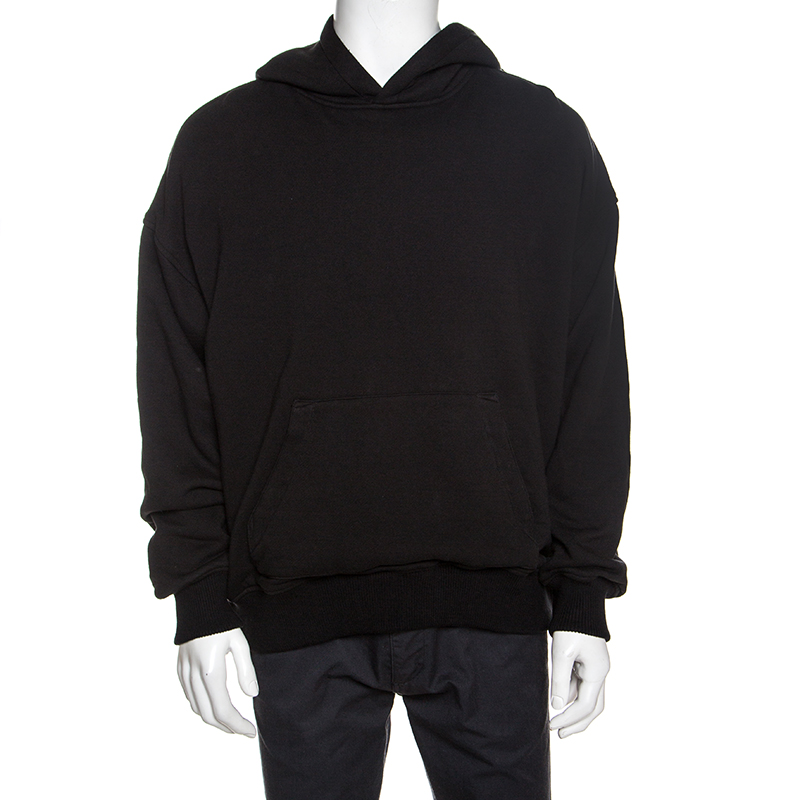 

Amiri Black Silk & Cotton Knit Reversible Oversized Hooded Sweatshirt