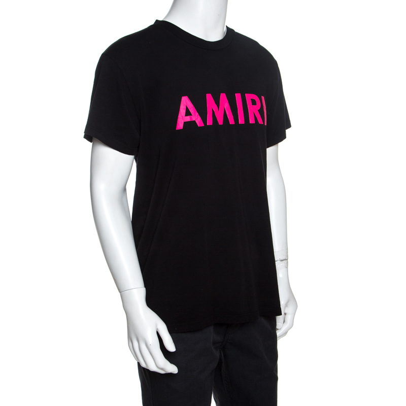 

Amiri Black Logo Print Cotton T-Shirt M