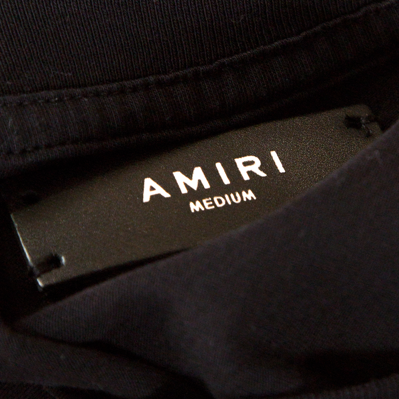 Amiri Black Logo Print Cotton T-Shirt M Amiri | TLC