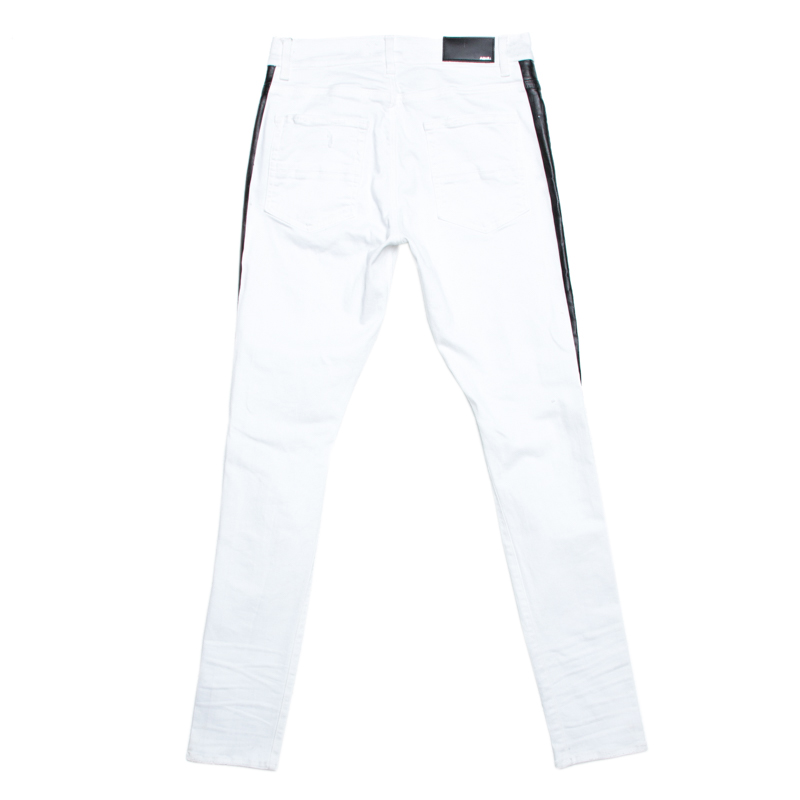 

Amiri White Distressed Denim Track Jeans