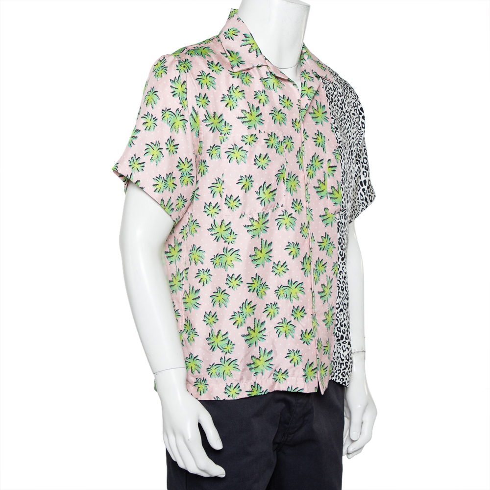 

Amiri Multicolor Printed Silk Paneled Bowling Shirt