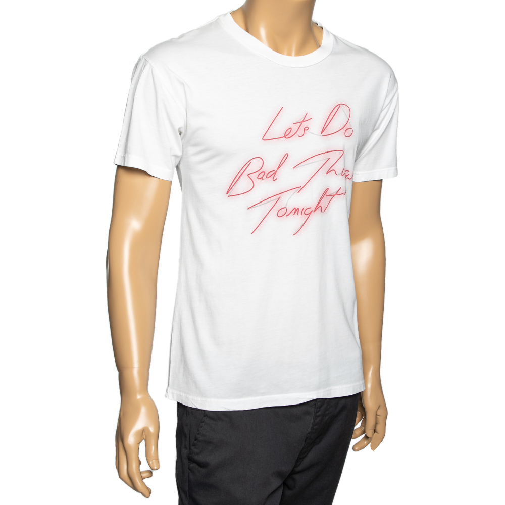 

Amiri White Cotton Let's Do Bad Things Tonight Printed T-shirt