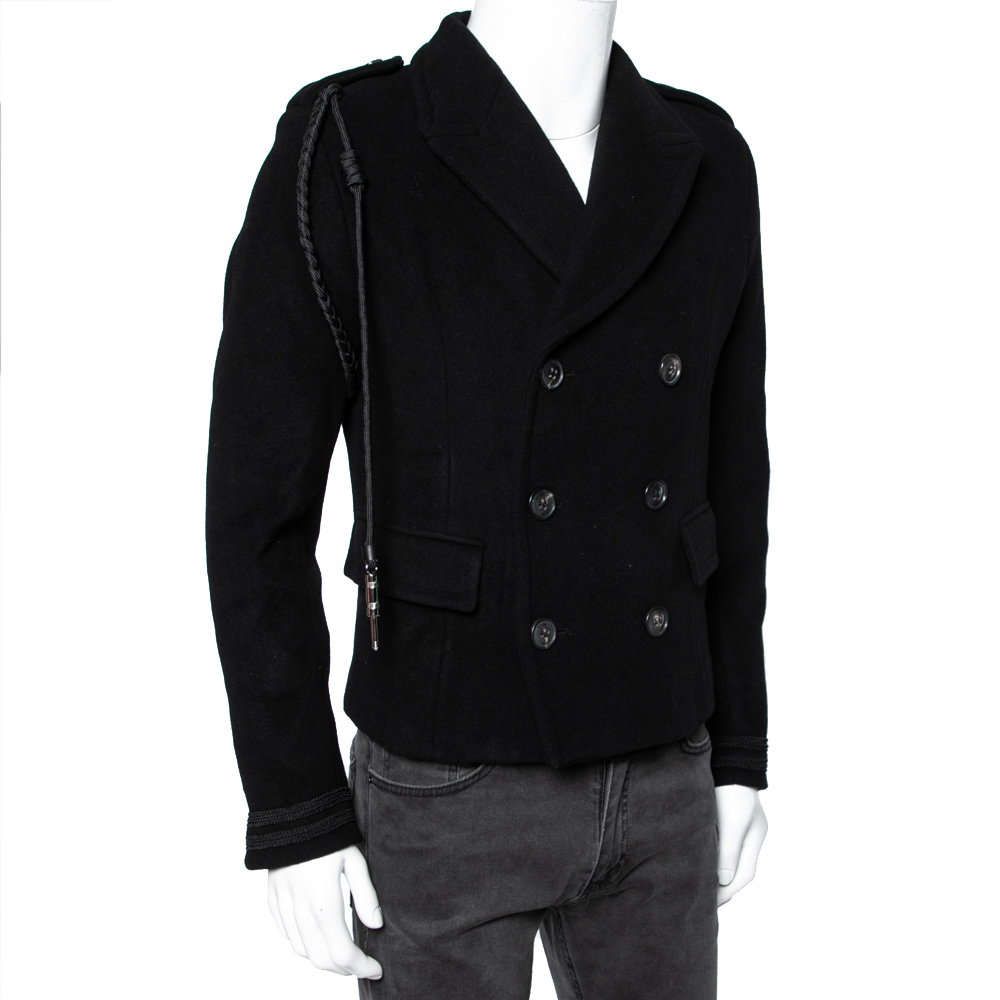 

Amiri Black Wool Double Breasted Long Sleeve Coat