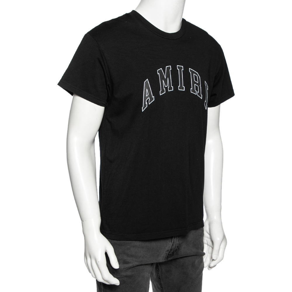 

Amiri Black Logo Printed Cotton Short Sleeve T-Shirt