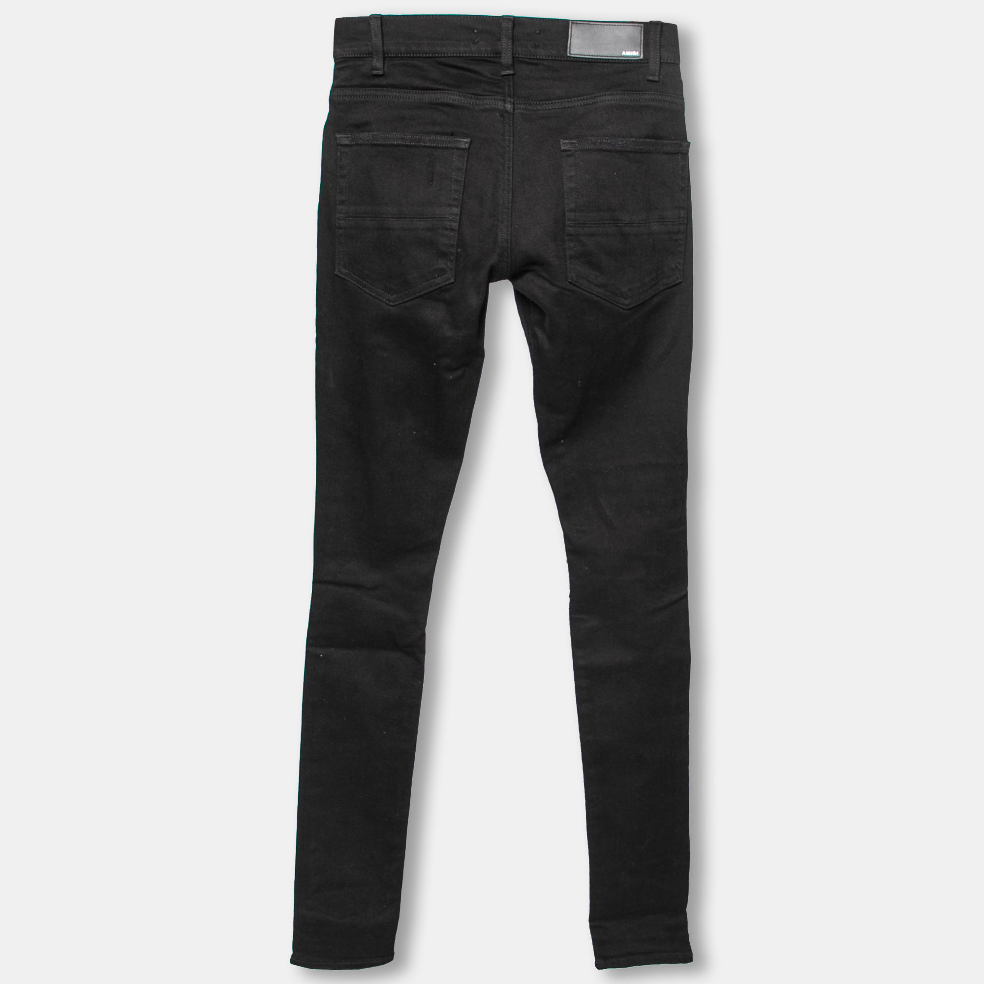 

Amiri Black Denim Distressed Skinny Jeans