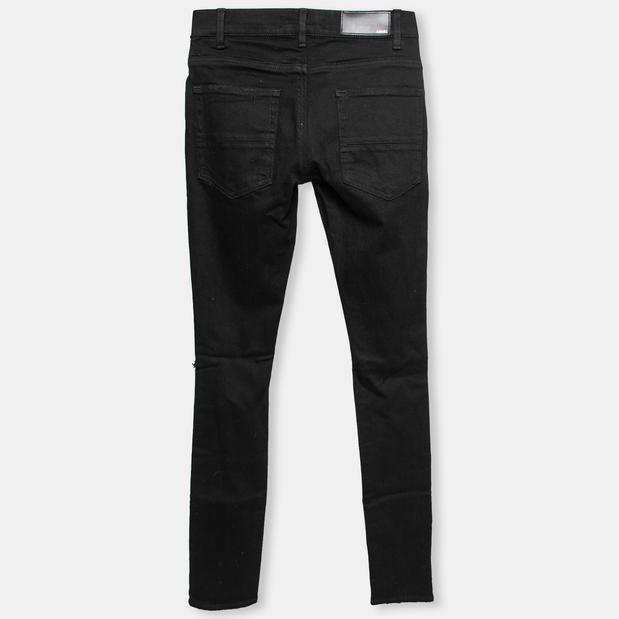 

Amiri Black Denim Distressed Skinny Jeans