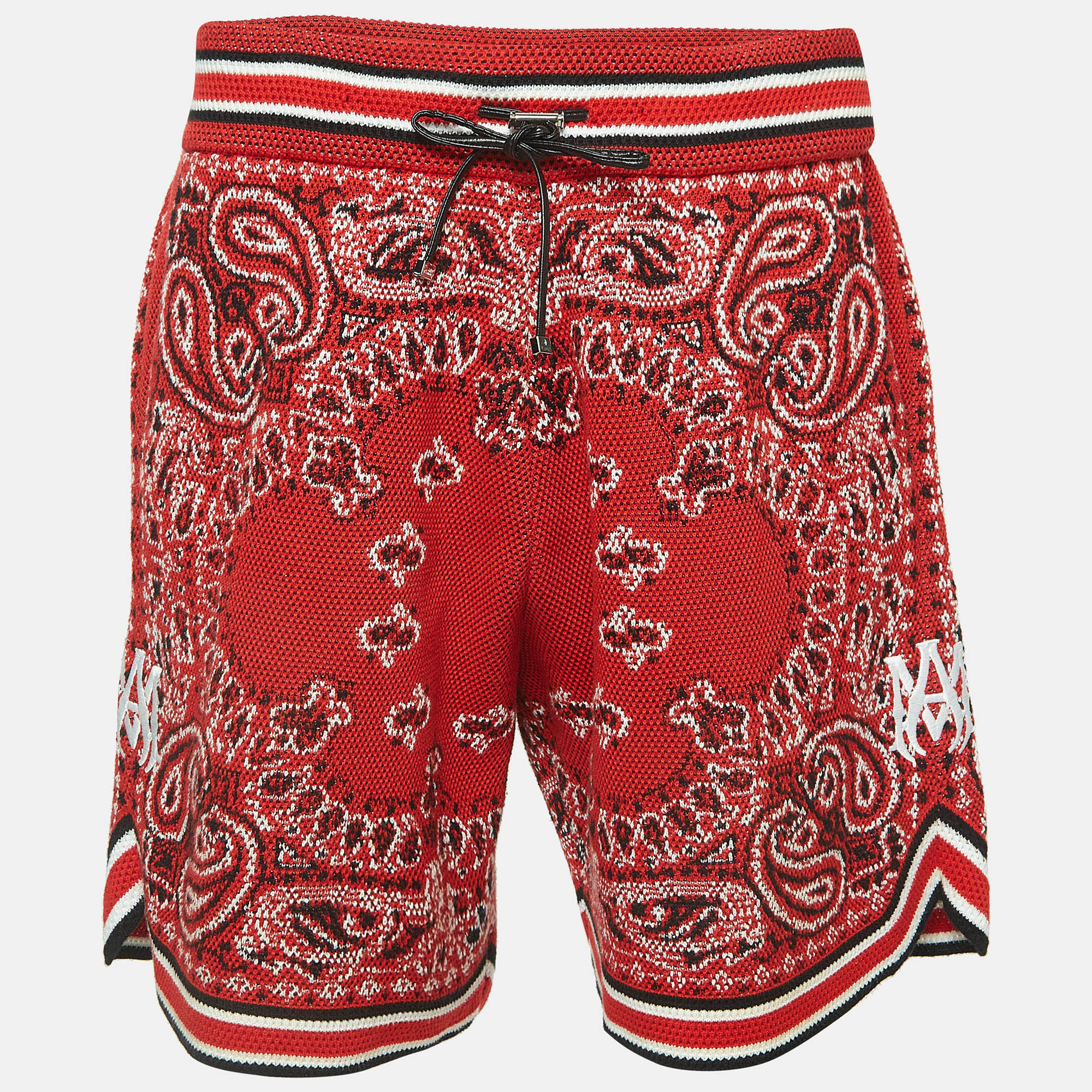 

Amiri Red Bandana Print Knit Shorts