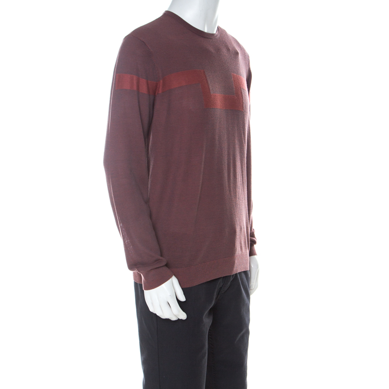 

Armani Collezioni Rust Orange and Brown Lightweight Knit Sweater