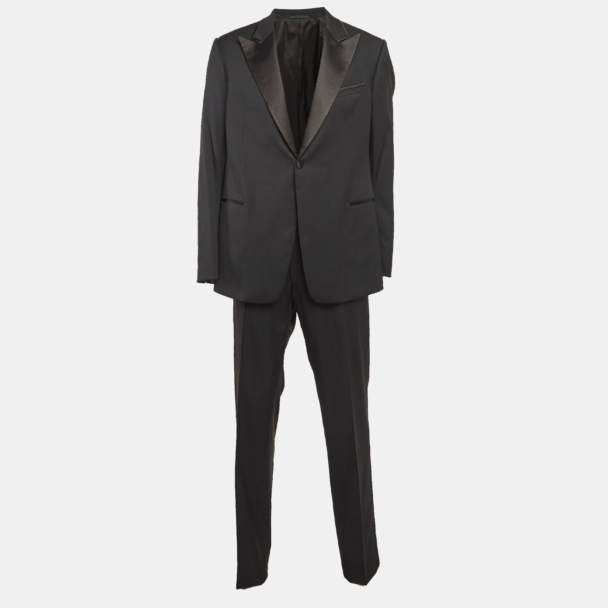 

Armani Collezioni Black Wool Tailored Suit 4XL