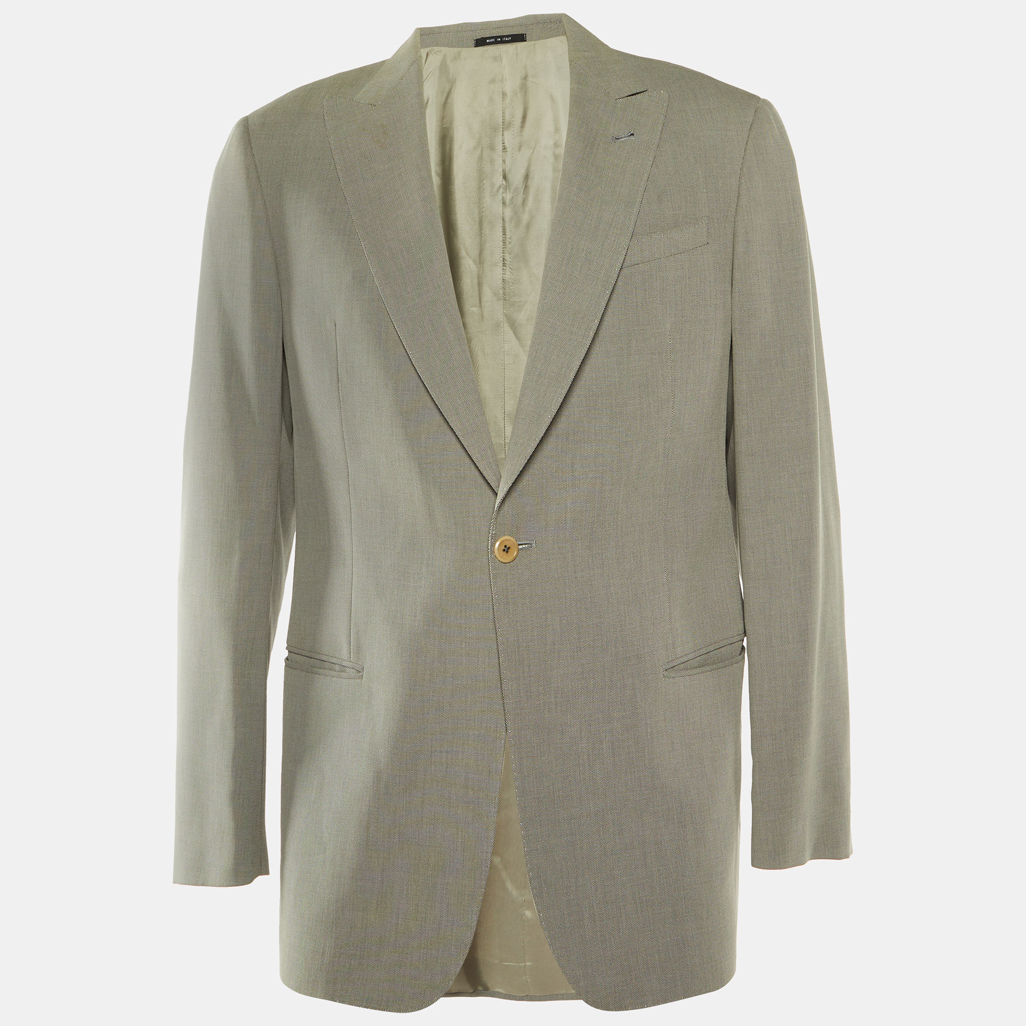 

Armani Collezioni Grey Cotton Blend Regular Fit Blazer L